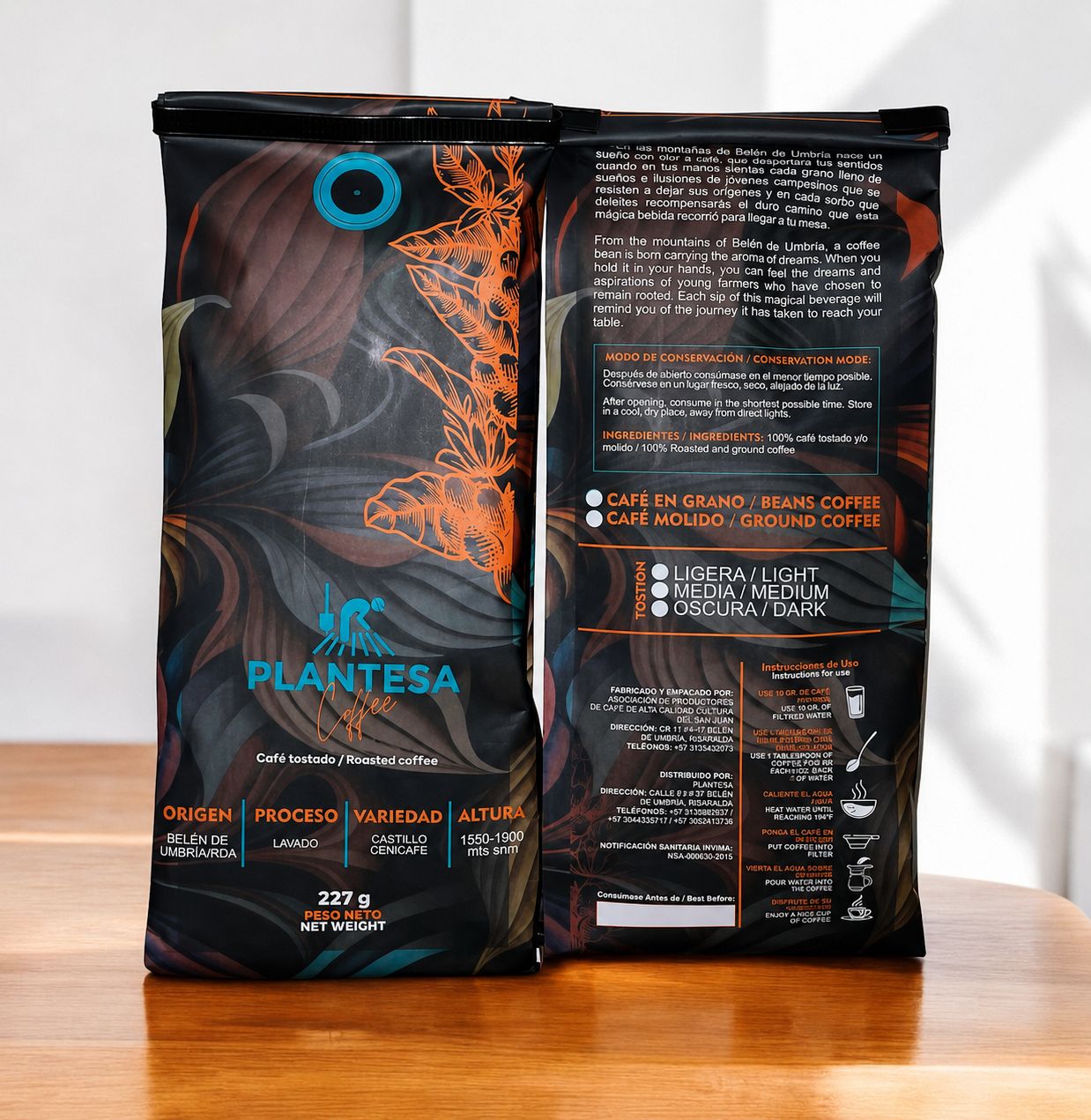 Tesa Coffee — empaque de café tostado 227 g